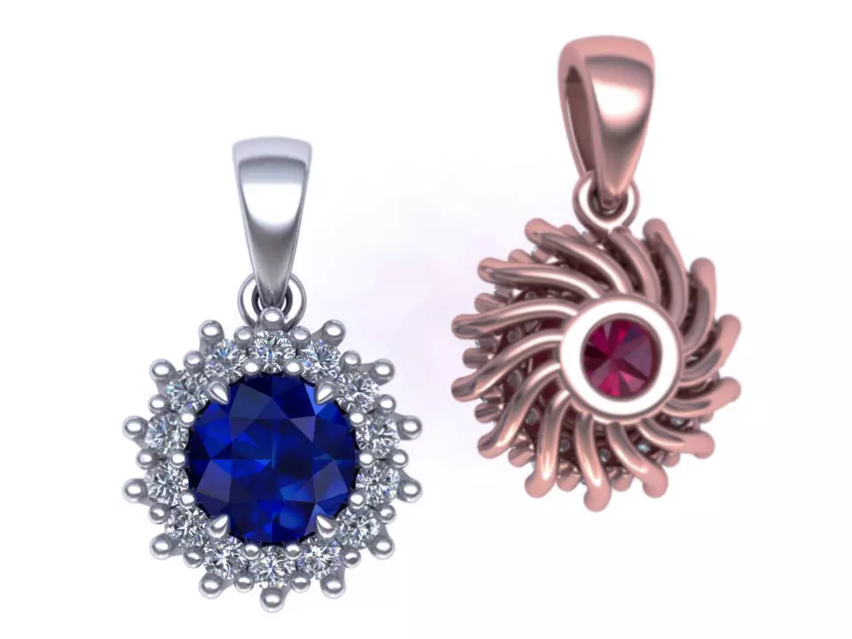 Classic Diana Pendant Unique Own Spiral design  3D print model_0