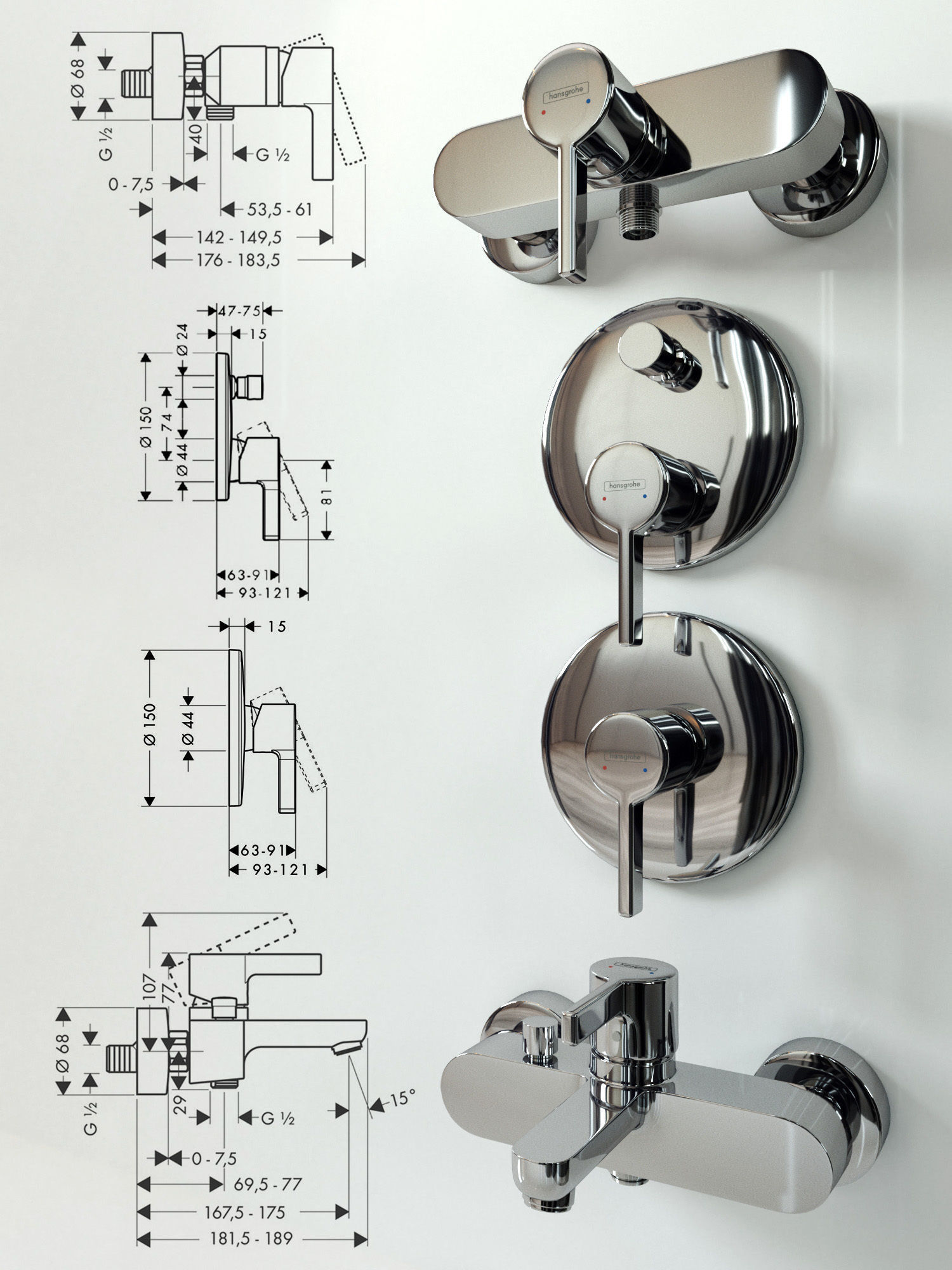 Faucet Hansgrohe Metris 3D model_2