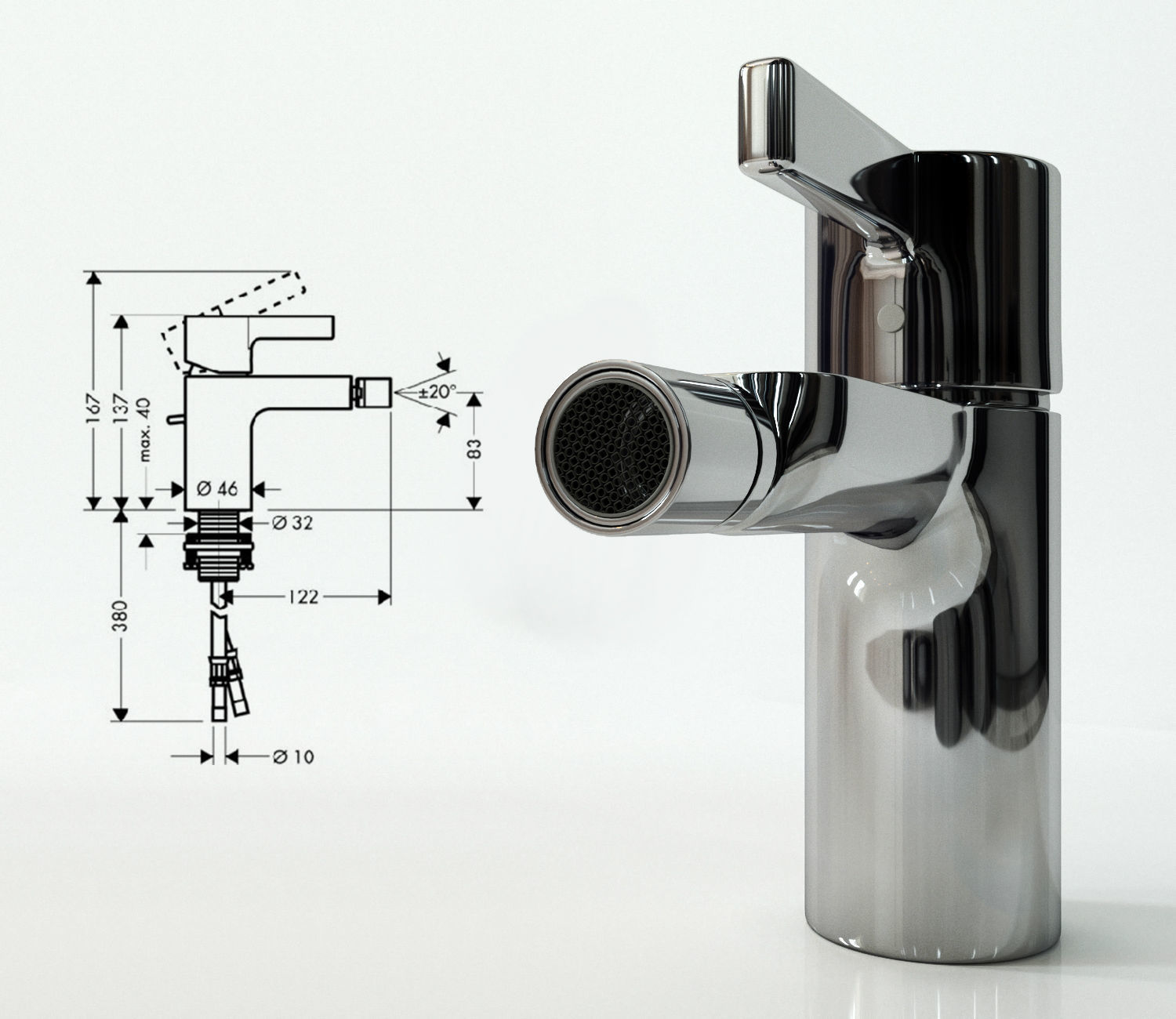 Faucet Hansgrohe Metris 3D model_4