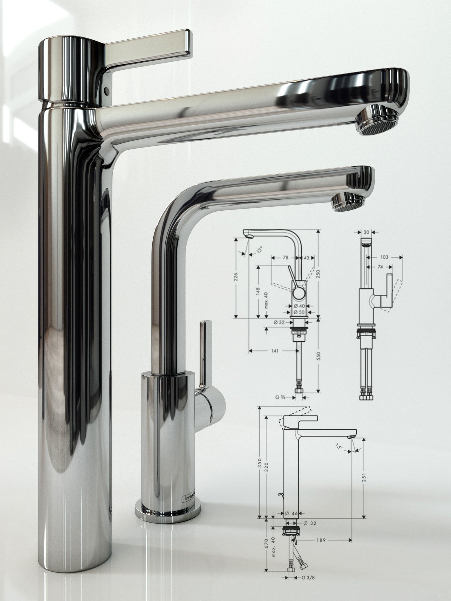Faucet Hansgrohe Metris 3D model_1