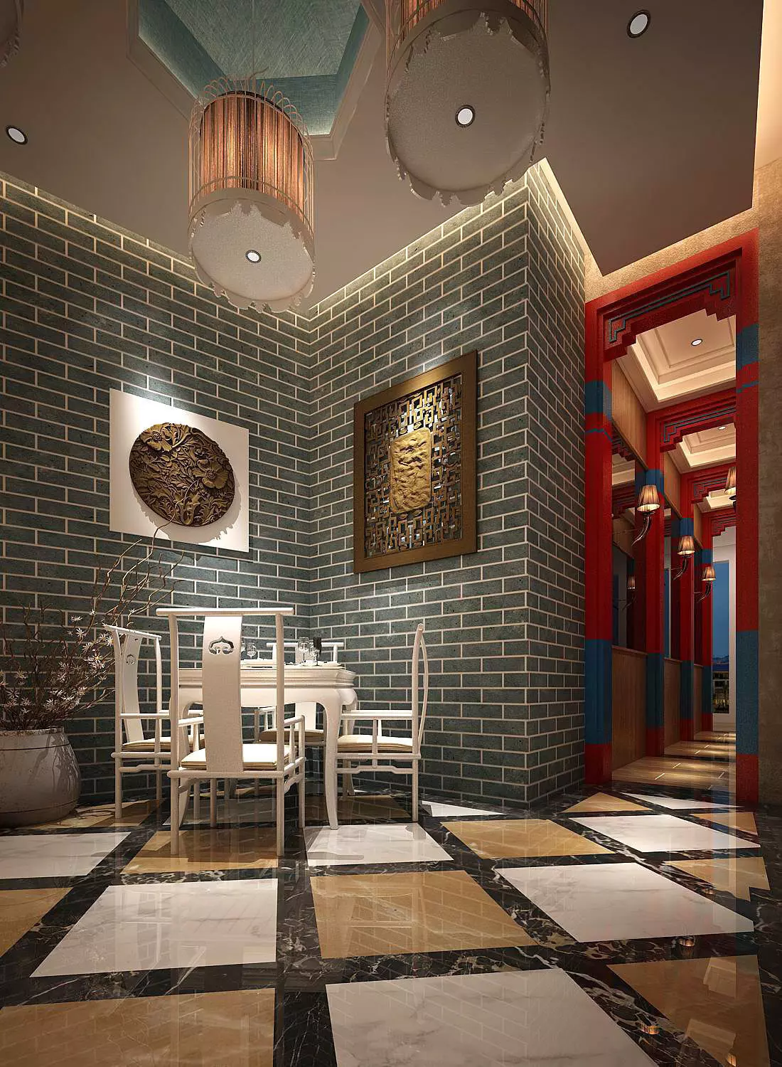 Business Restaurant - Coffee - Banquet 125 3D model