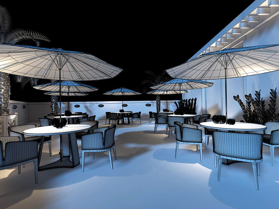 Business Restaurant - Coffee - Banquet  128 3D model_4