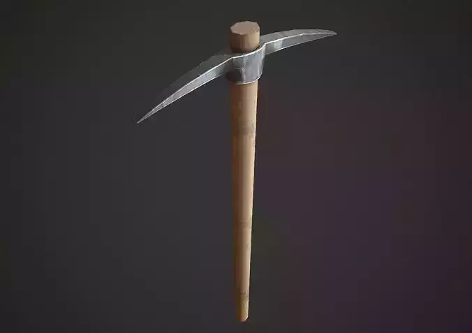 Pickaxe Low Poly wooden hammer