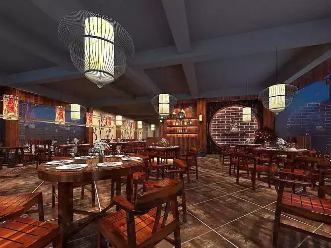 Business Restaurant - Coffee - Banquet  139 3D model