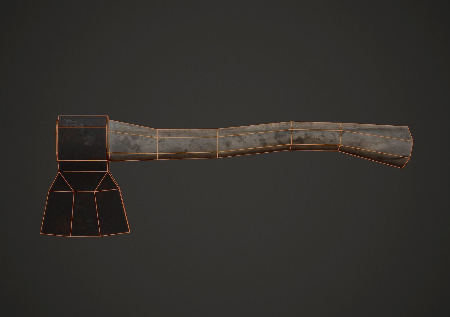 Hatchet Low Poly axe Low-poly 3D model_4