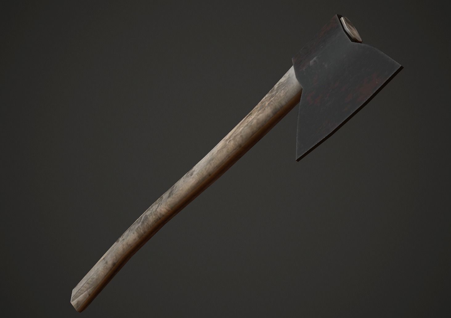 Hatchet Low Poly axe Low-poly 3D model_2