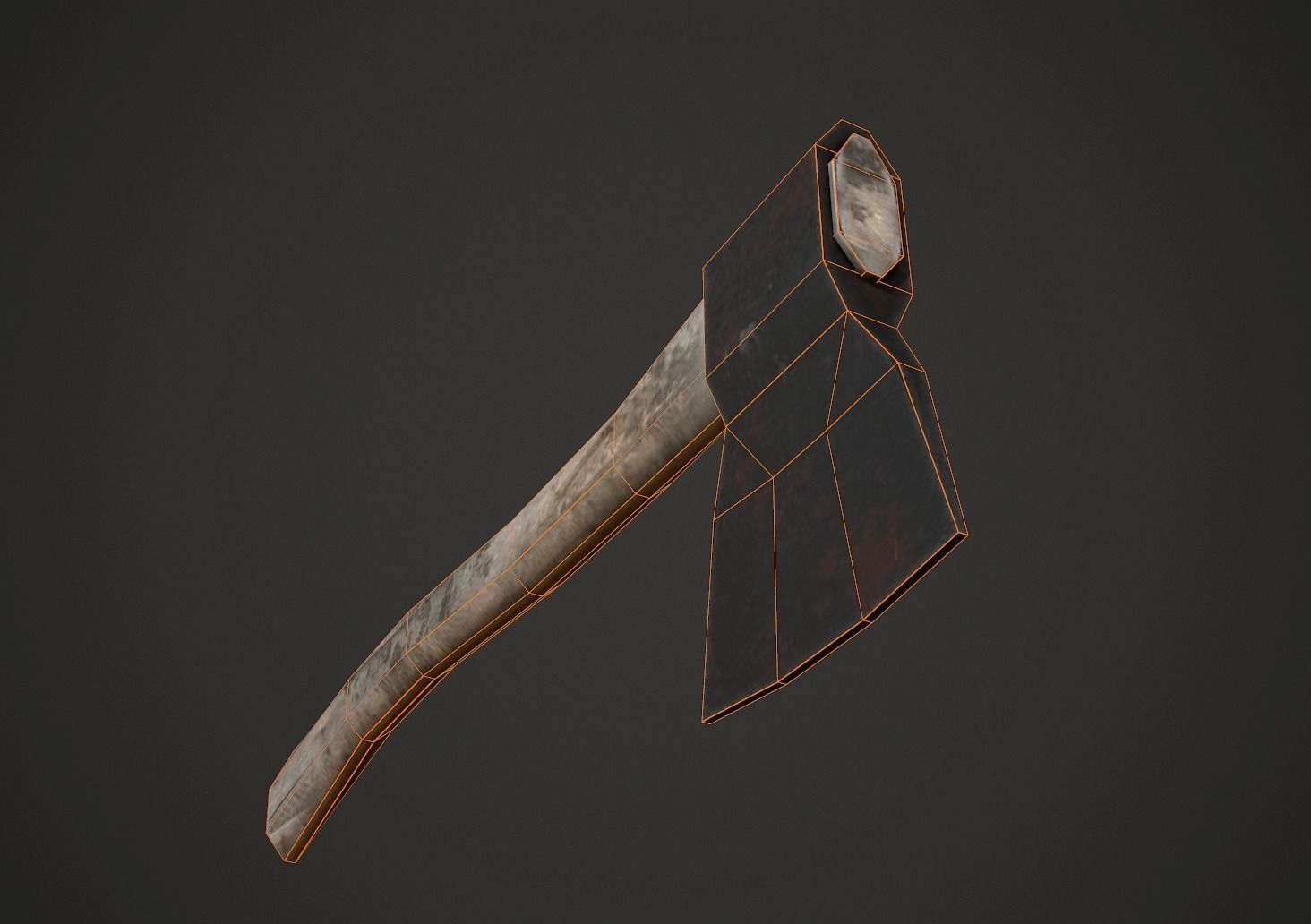 Hatchet Low Poly axe Low-poly 3D model_5