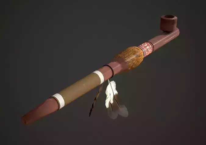 Calumet Low Poly native american pipe