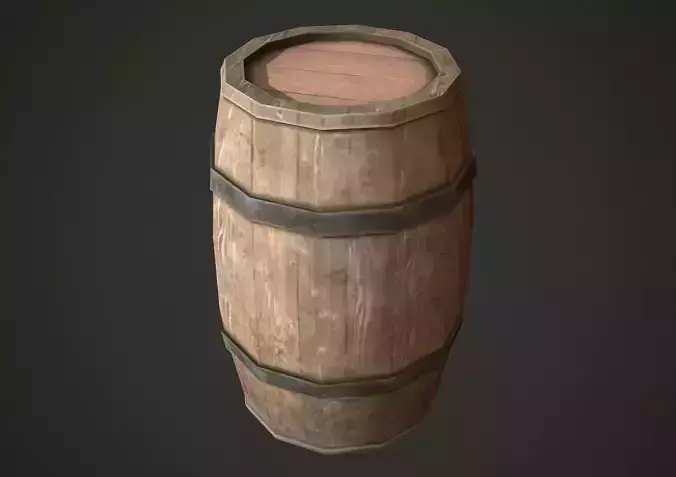 Barrel Low Poly wooden