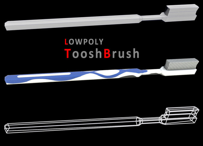 low-poly Toothbrush - VR AR Low-poly 3D model