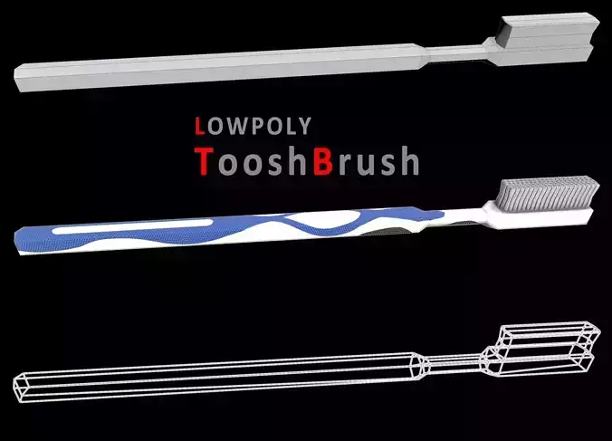 low-poly Toothbrush - VR AR Low-poly 3D model