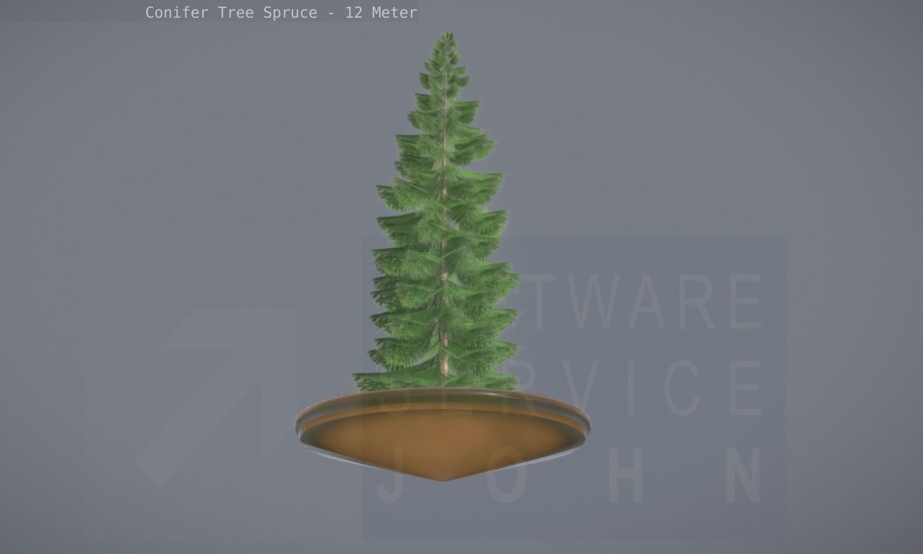 Conifer Tree Spruce - 12 Meter Low-poly 3D model_9