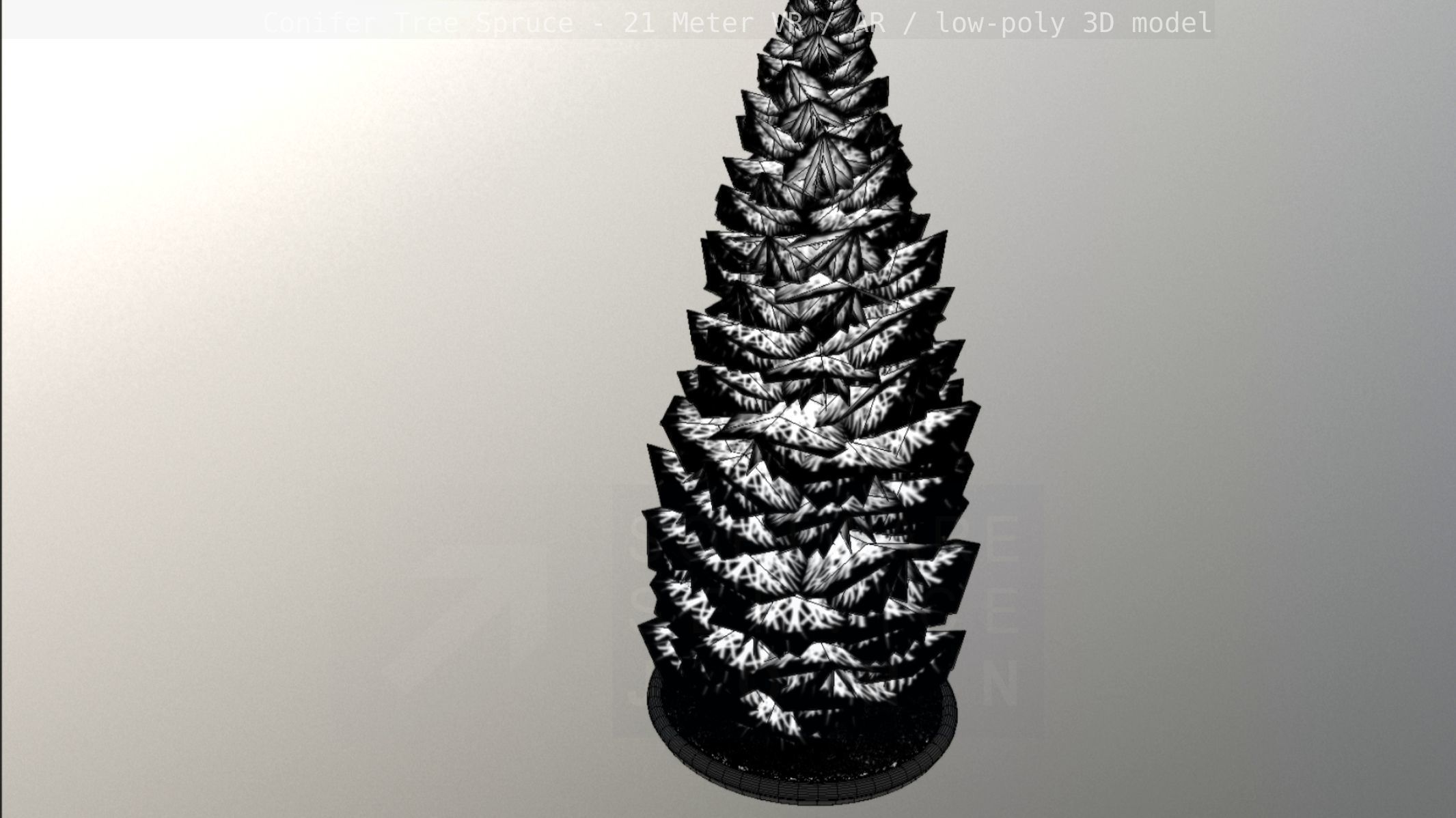 Conifer Tree Spruce - 21 Meter Low-poly 3D model_6