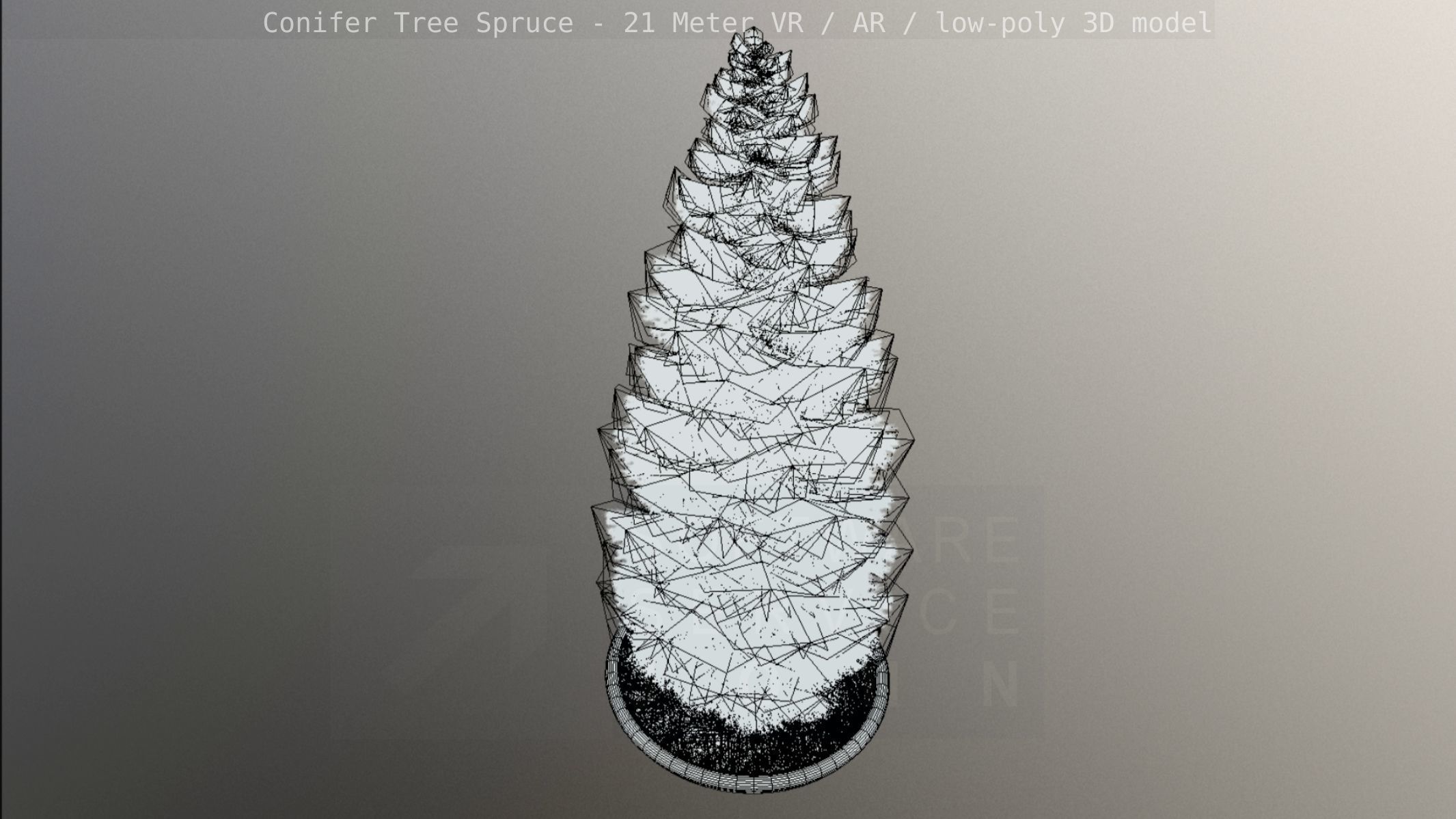 Conifer Tree Spruce - 21 Meter Version 2 Low-poly 3D model_49