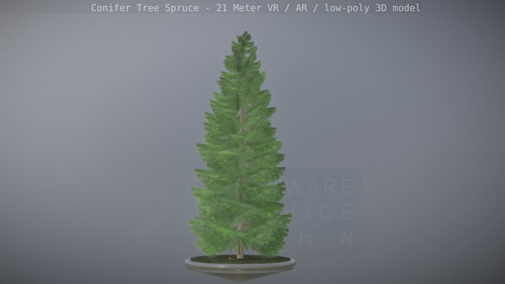 Conifer Tree Spruce - 21 Meter Version 2 Low-poly 3D model_5
