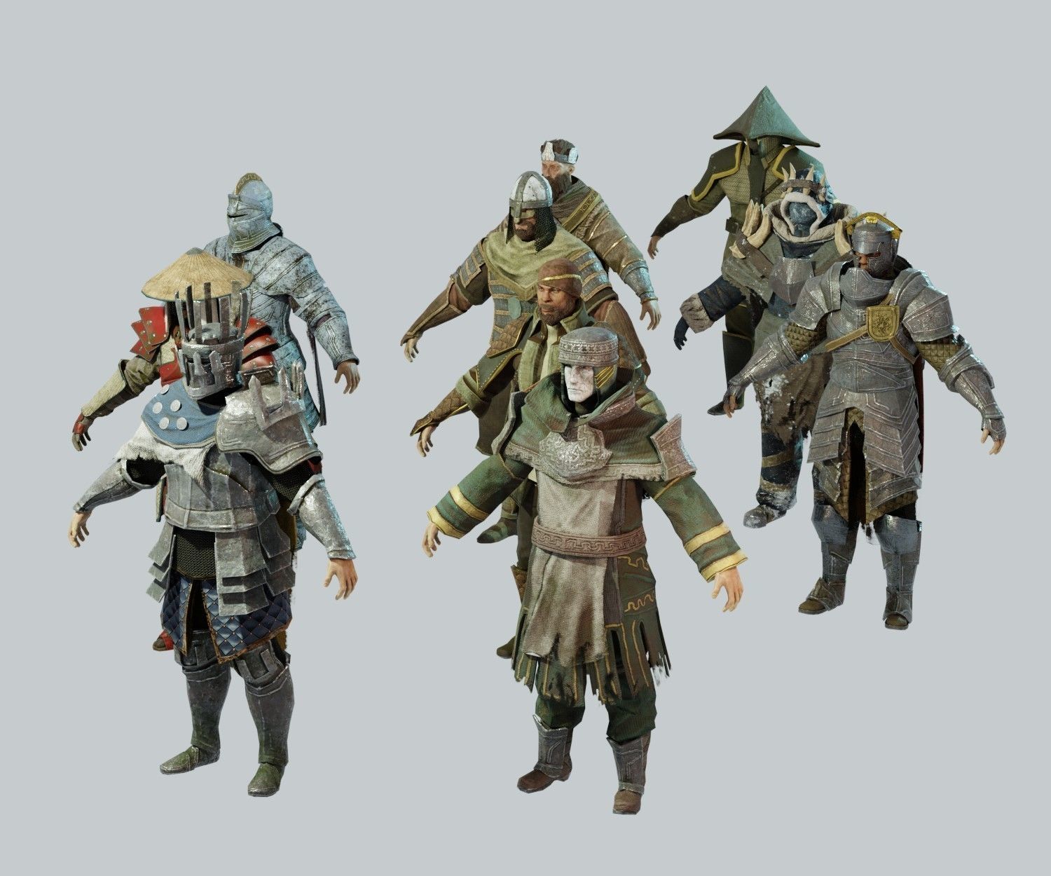 Dark Fantasy Protagonist Pack Low-poly 3D model_1