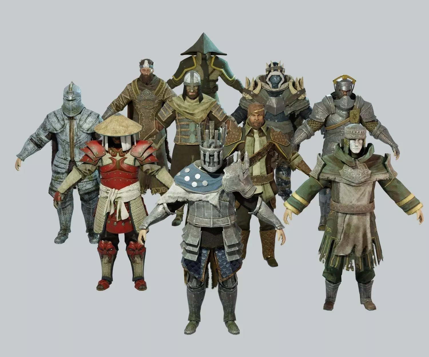 Dark Fantasy Protagonist Pack Low-poly 3D model_0