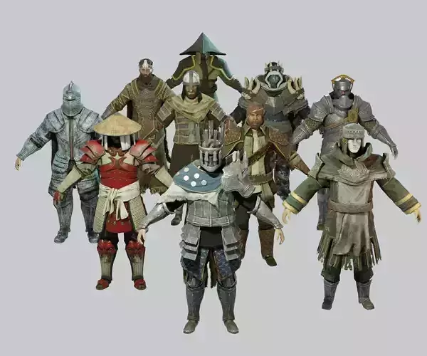 Dark Fantasy Protagonist Pack Low-poly 3D model