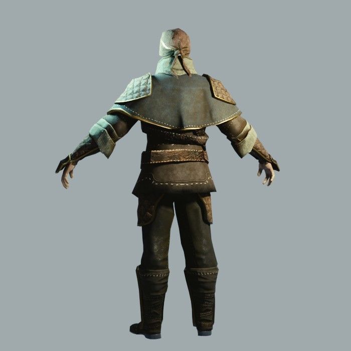 Dark Fantasy Protagonist Pack Low-poly 3D model_26
