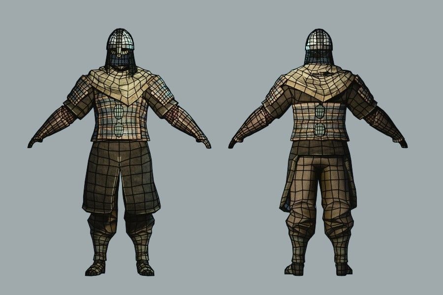 Dark Fantasy Protagonist Pack Low-poly 3D model_42