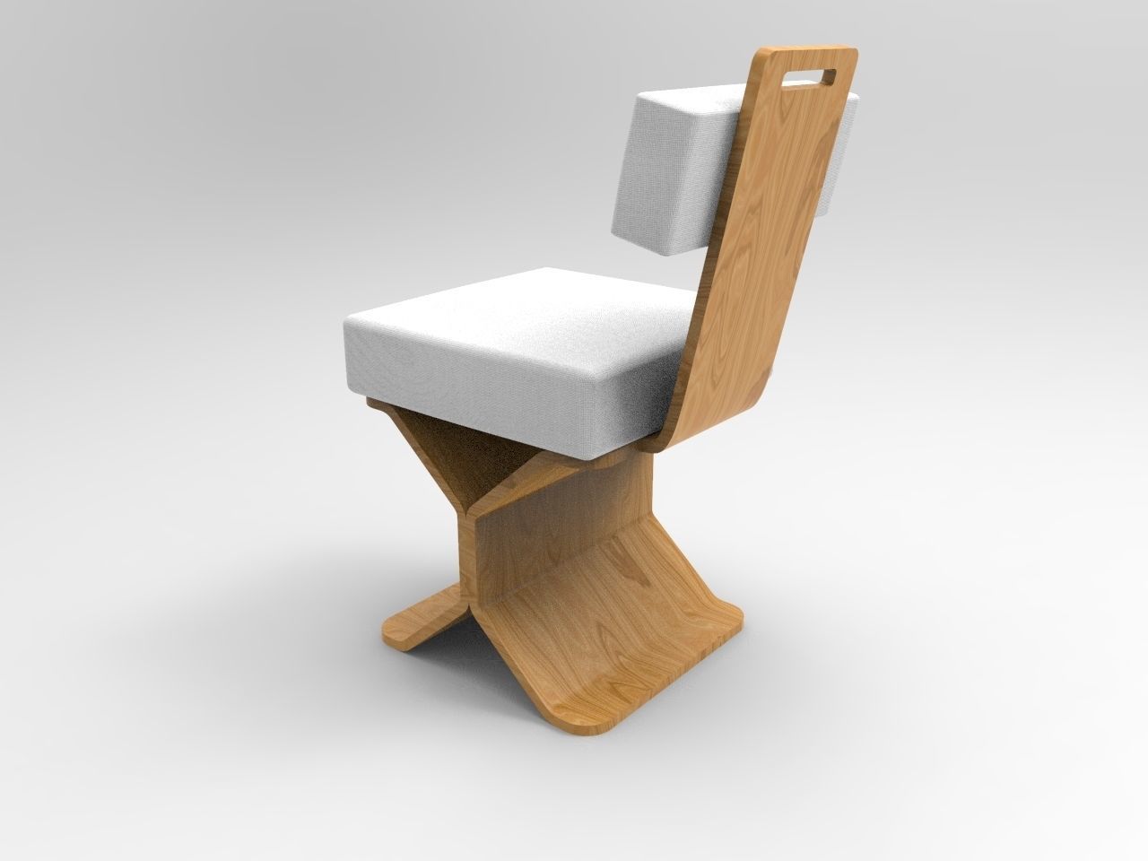Wood Chair 3D print model_2