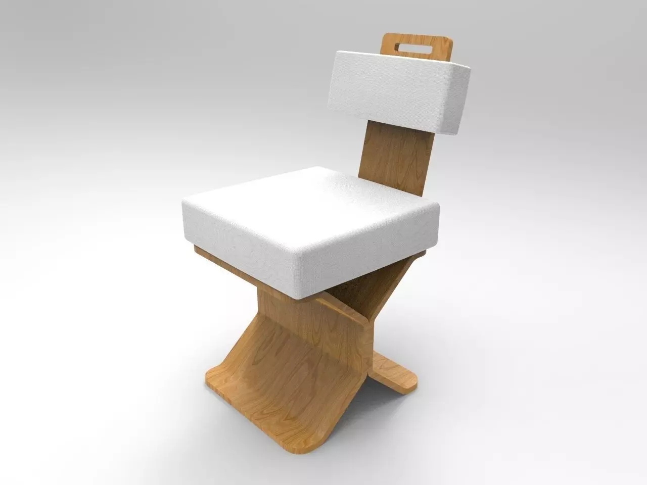 Wood Chair 3D print model_0