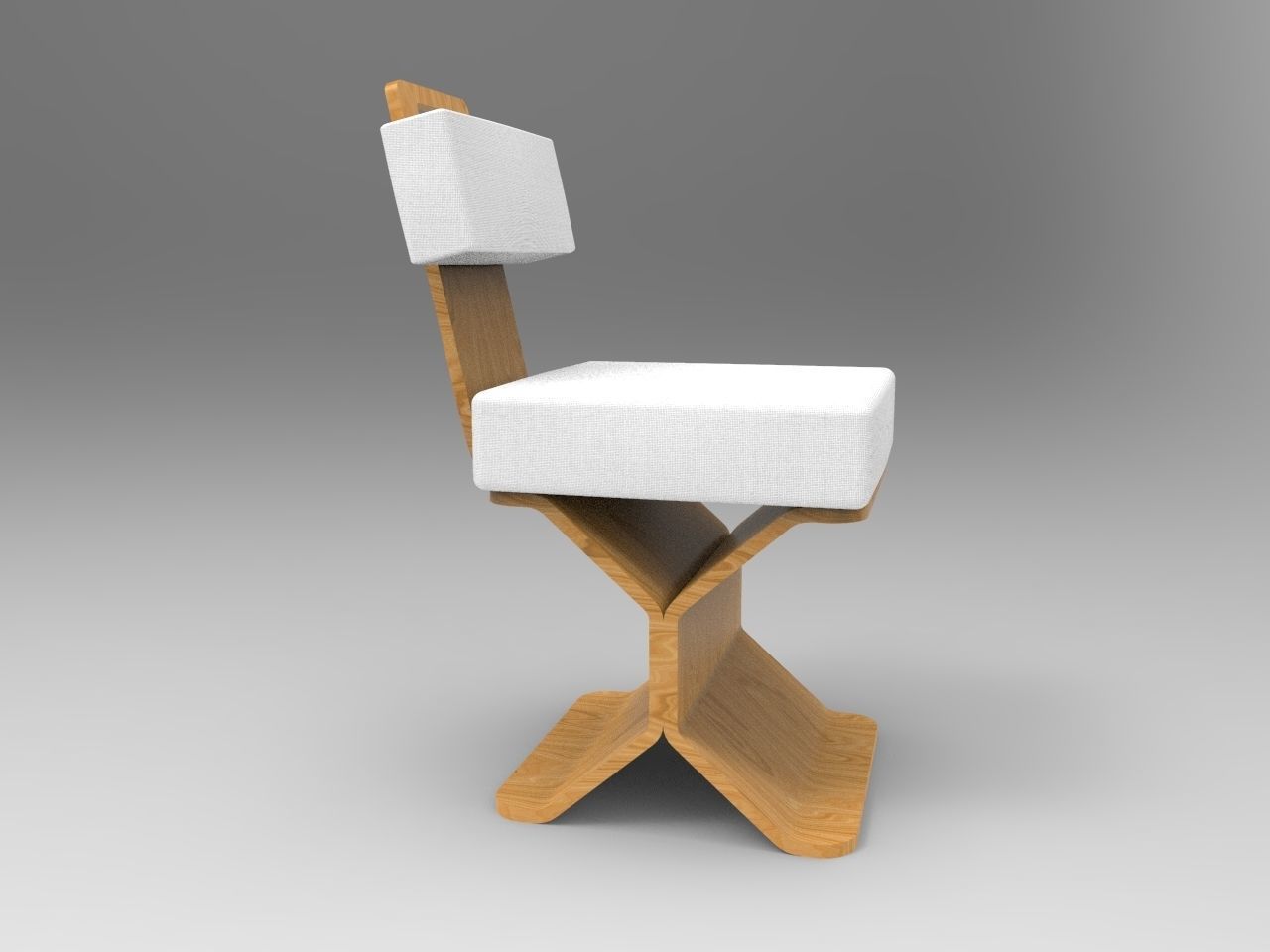 Wood Chair 3D print model_1
