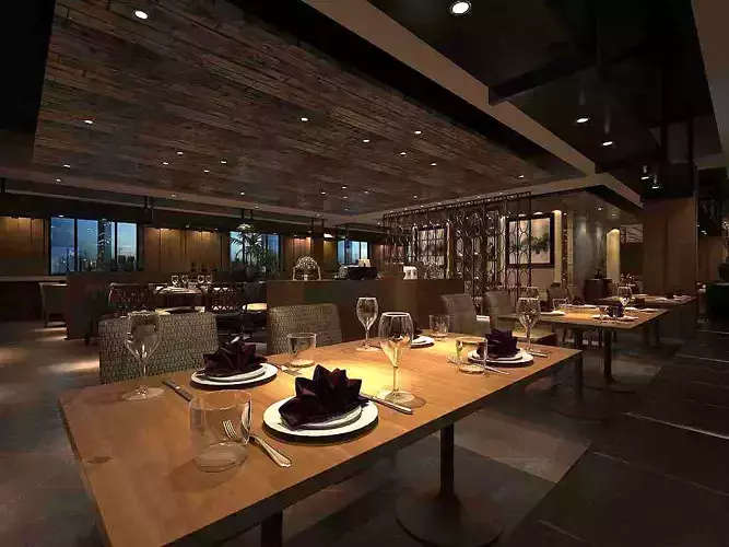 Business Restaurant - Coffee - Banquet  204 3D model