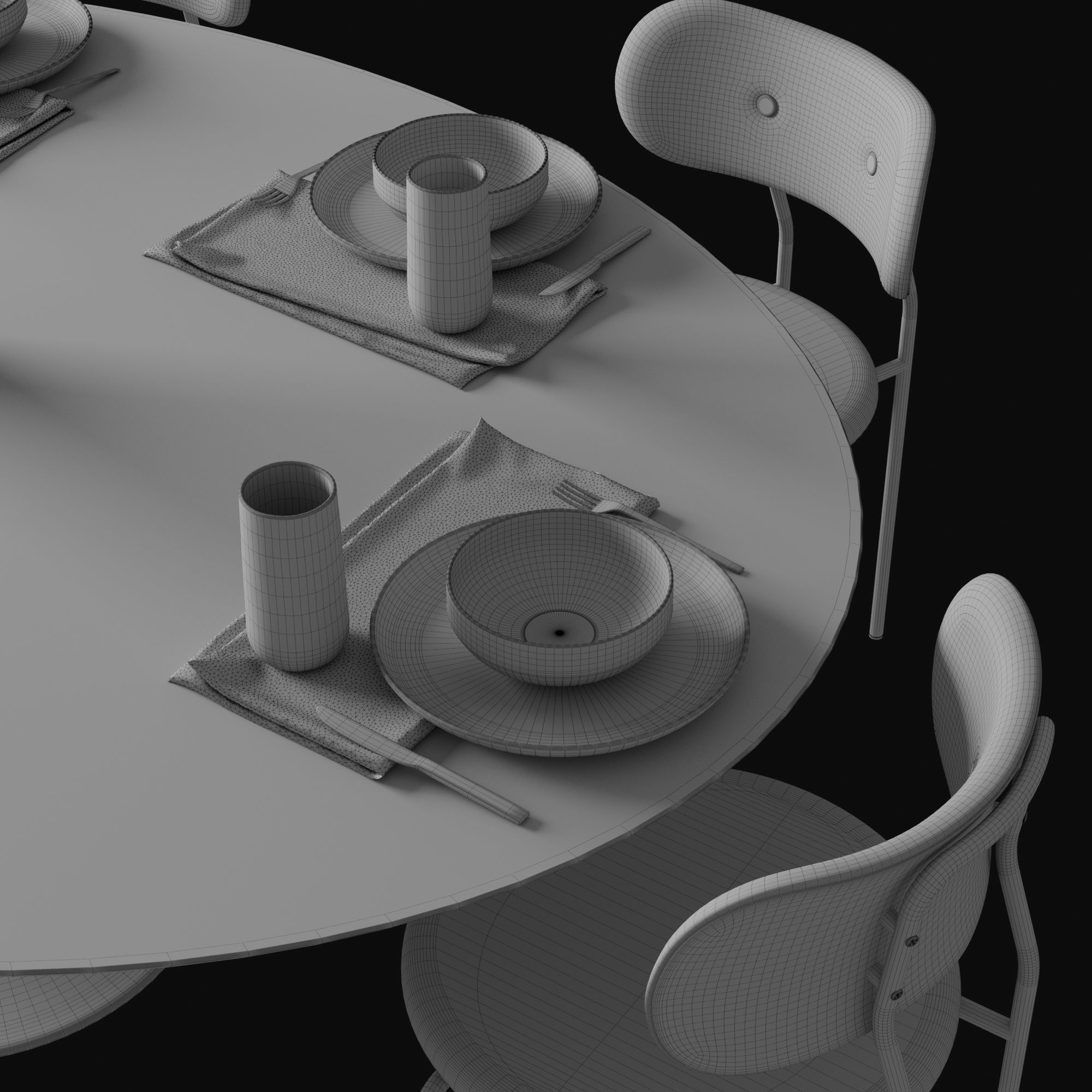 Oval Tulip Dining Table 78 inch walnut set 3D model_6