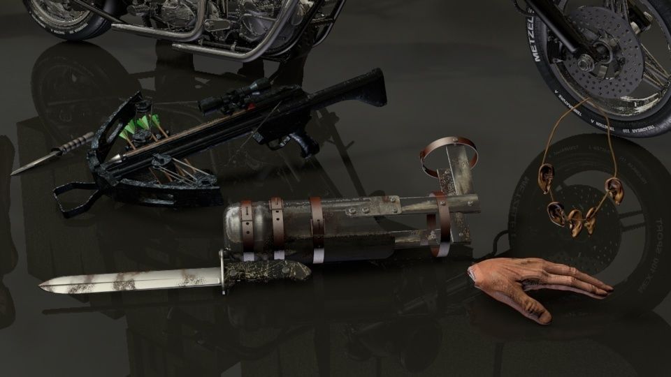 Walking Dead Daryl Dixon Set 3D model_3