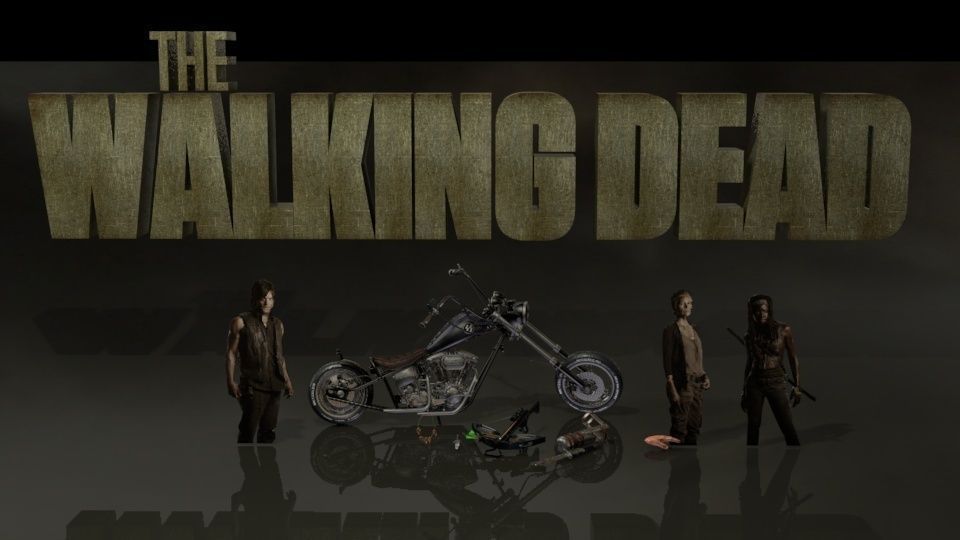 Walking Dead Daryl Dixon Set 3D model_4