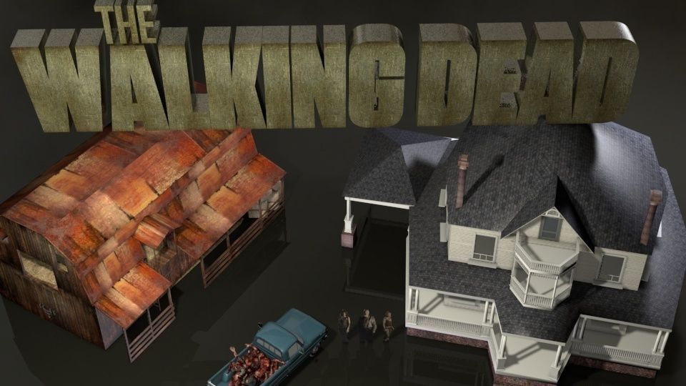 Walking Dead Farm Set 3D model_5