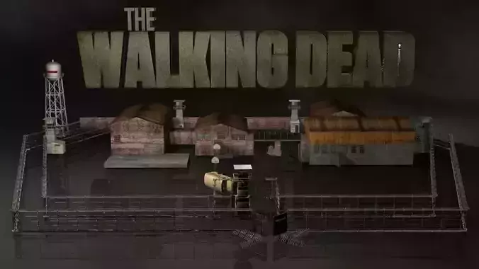 Walking Dead Prison Set 3D model