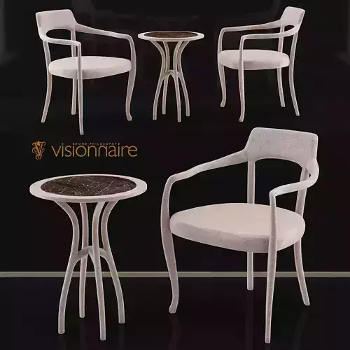 Rhea armchair and Nolan table - Visionnaire Home Philosophy 3D model