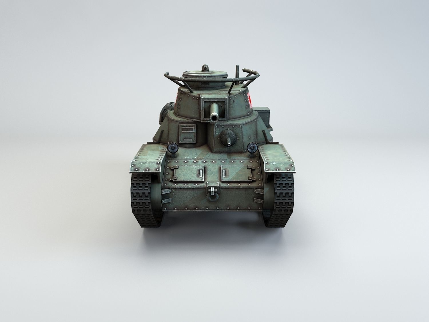 Low Poly Type 4 Ke Nu Light Tank Low-poly 3D model_2