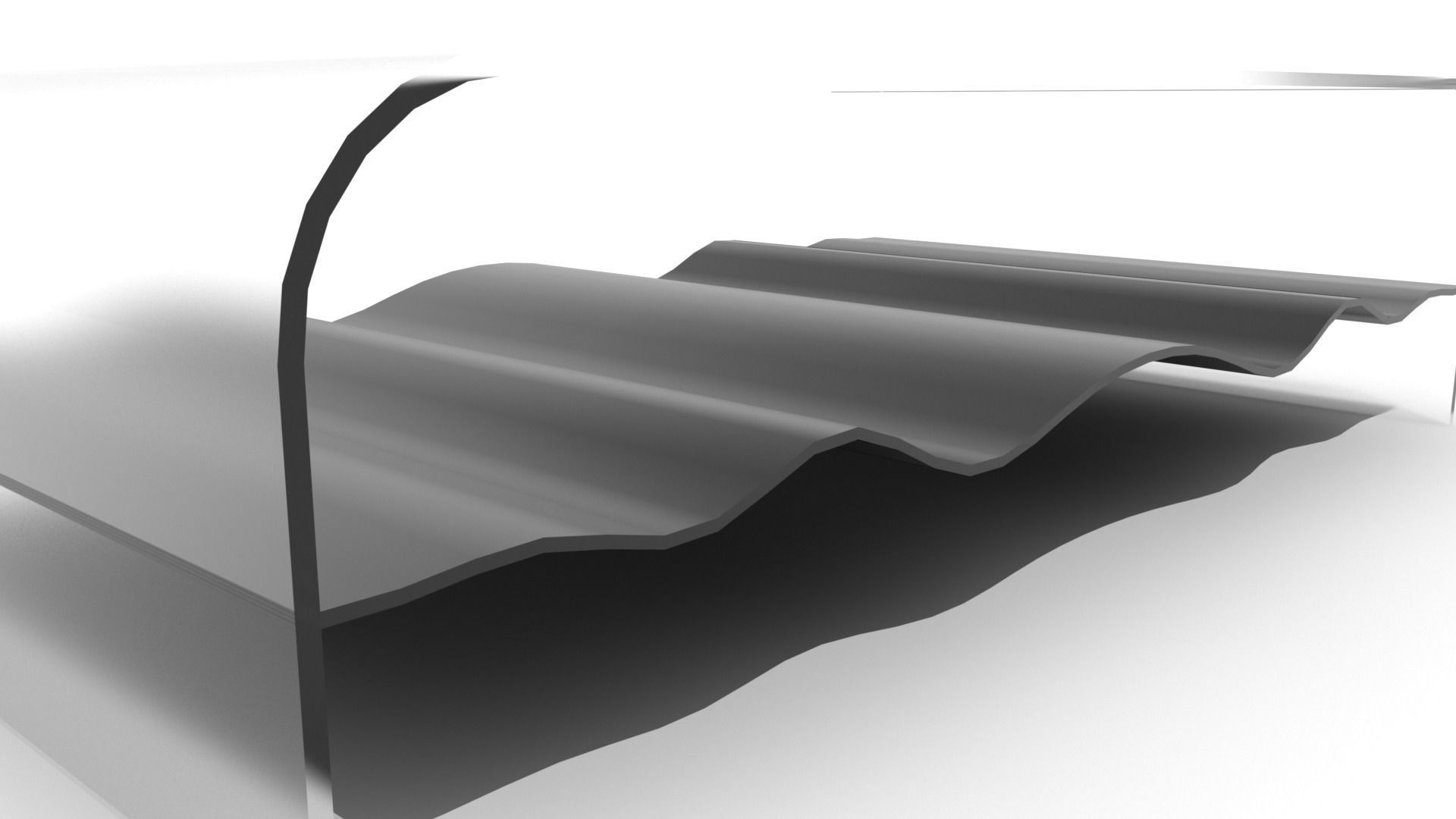 Glossy Wave Coffee Table Low-poly 3D model_7