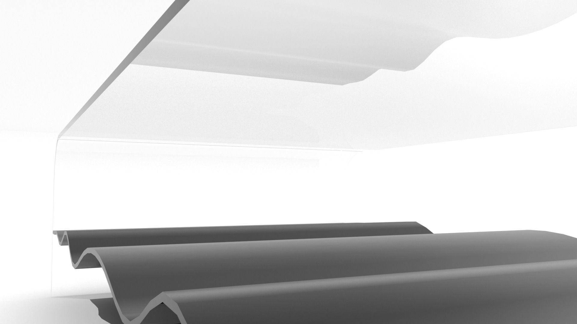 Glossy Wave Coffee Table Low-poly 3D model_4