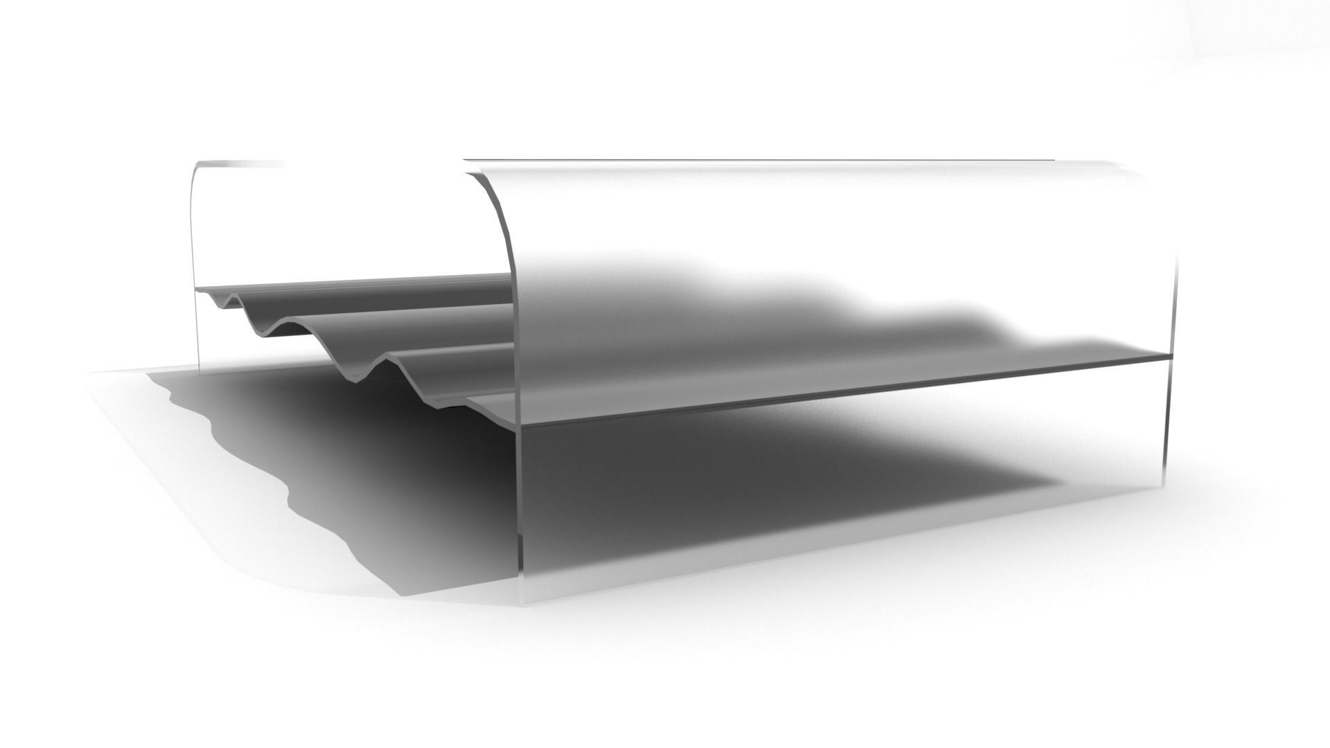 Glossy Wave Coffee Table Low-poly 3D model_3