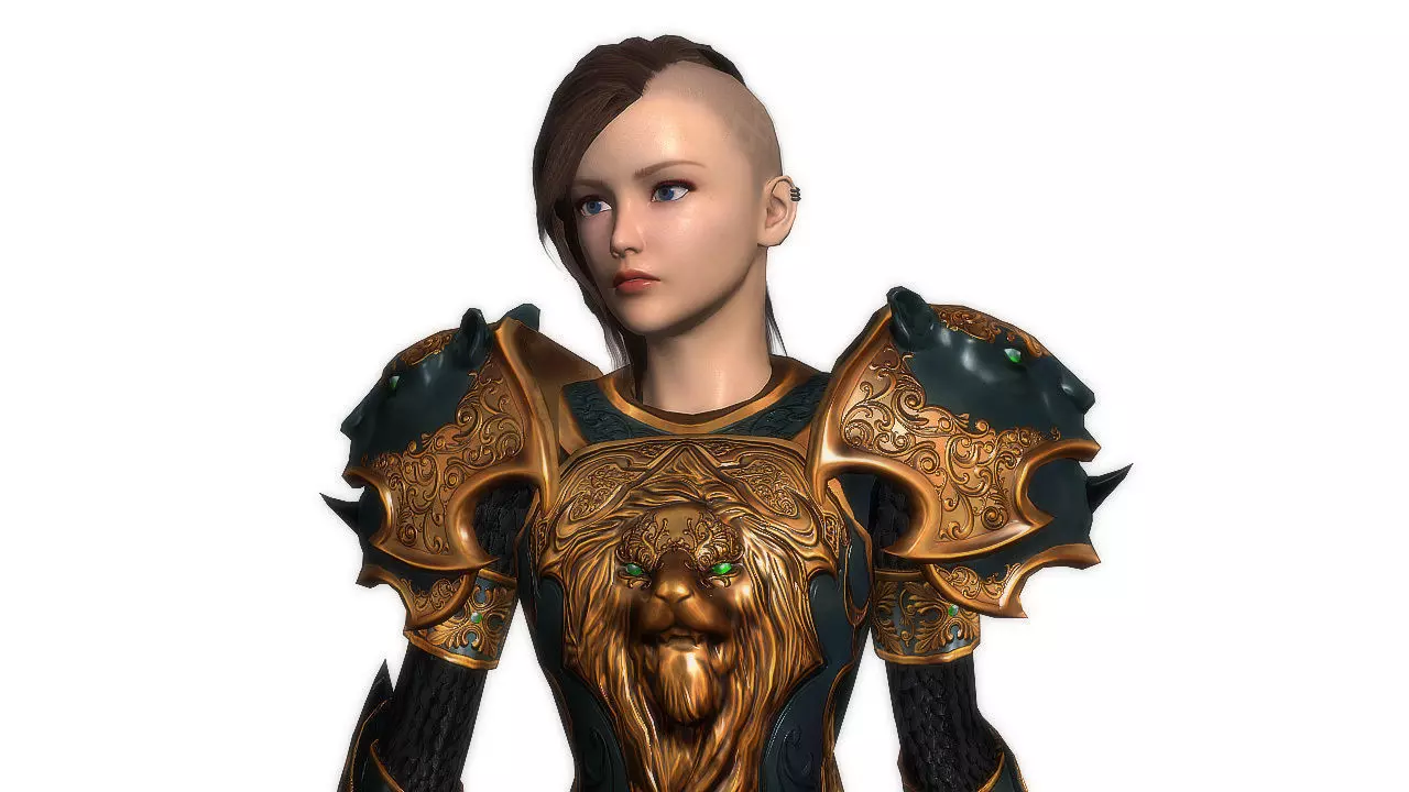 Teresa female knight Low-poly 3D model