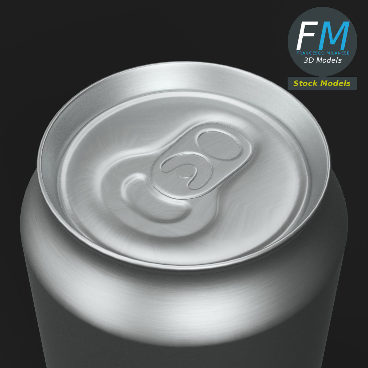 Closed soda can 3D model_2