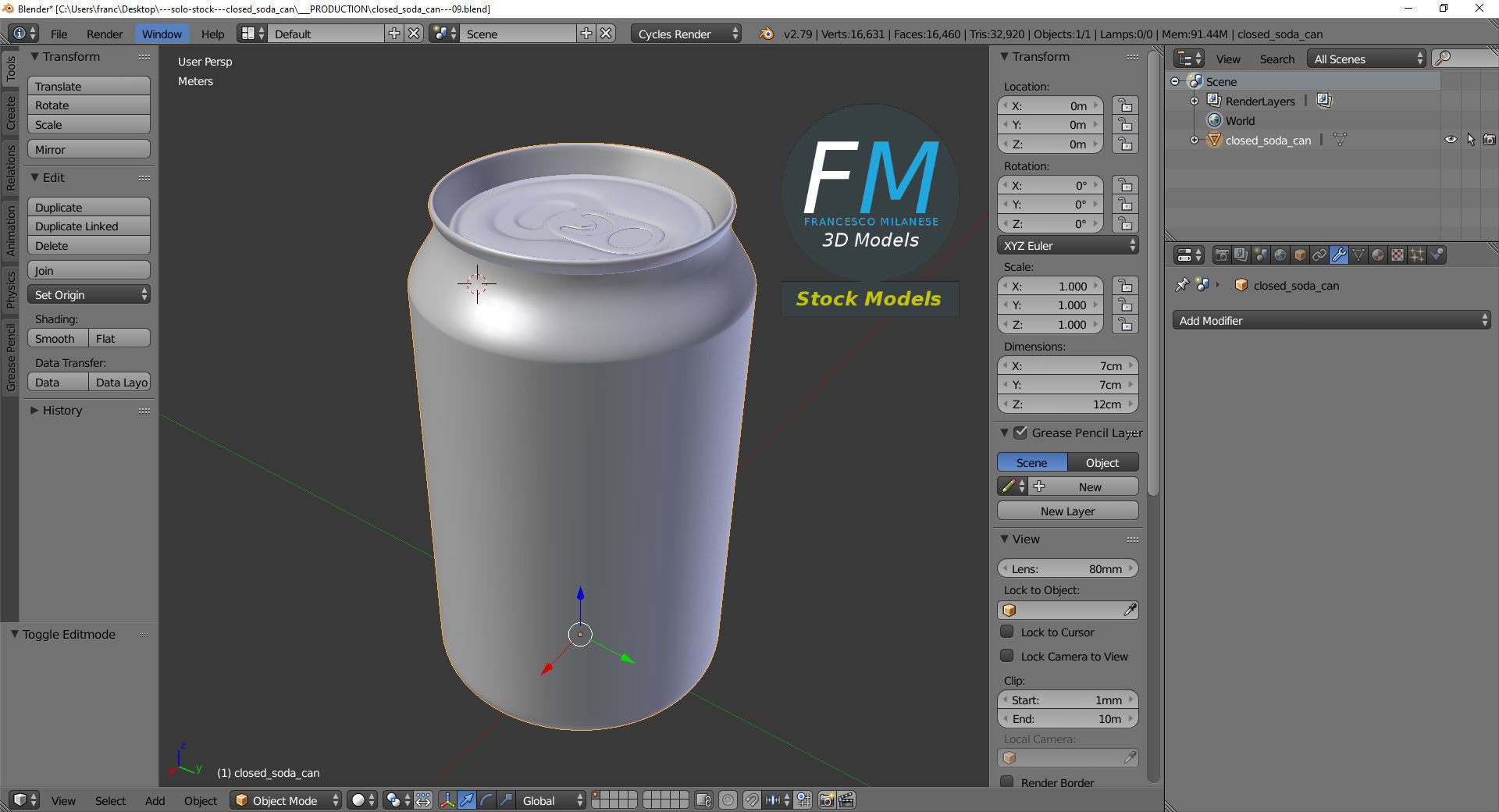 Closed soda can 3D model_9