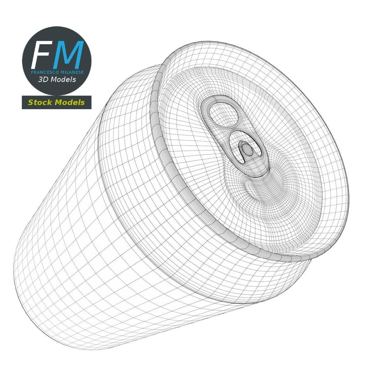 Closed soda can 3D model_7