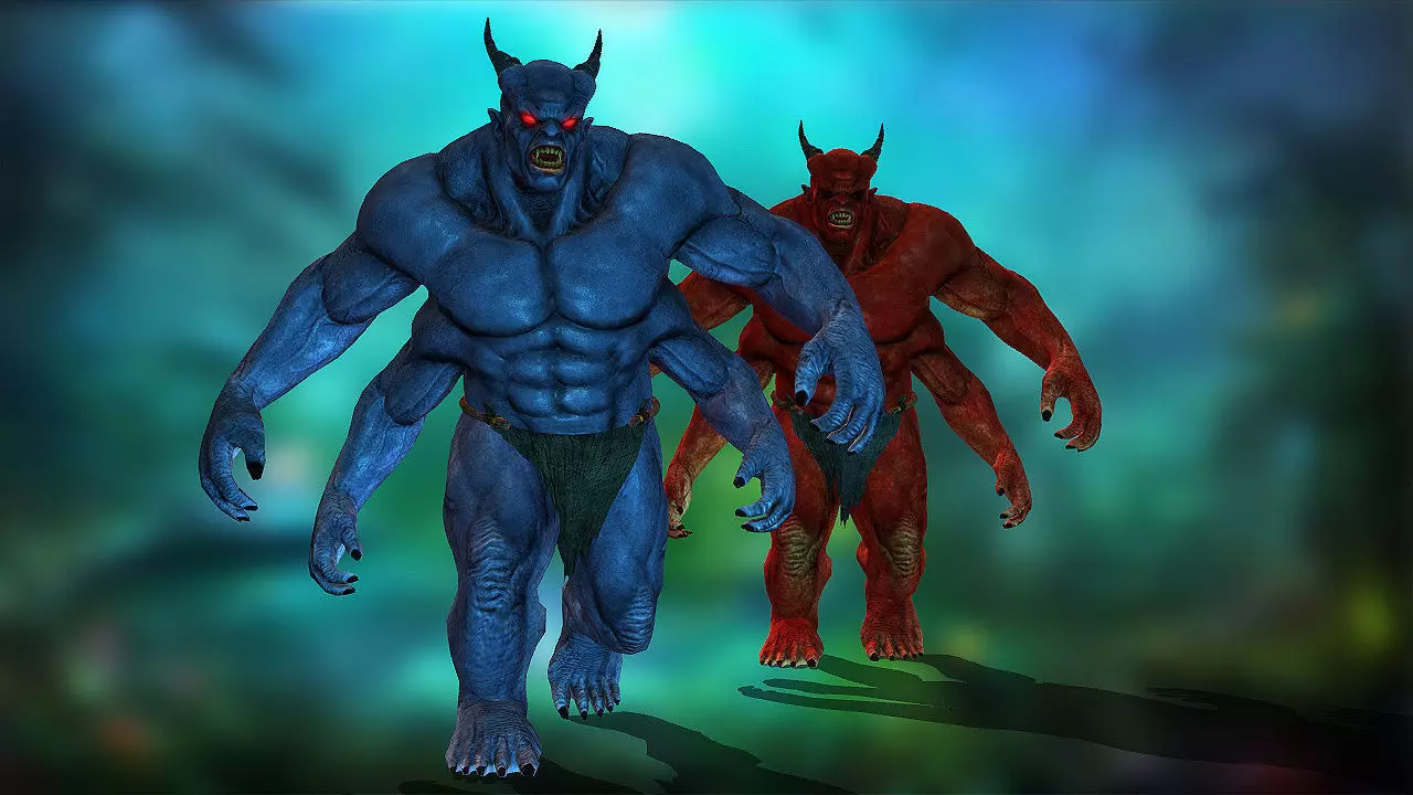 Boss Demon Low-poly 3D model_0