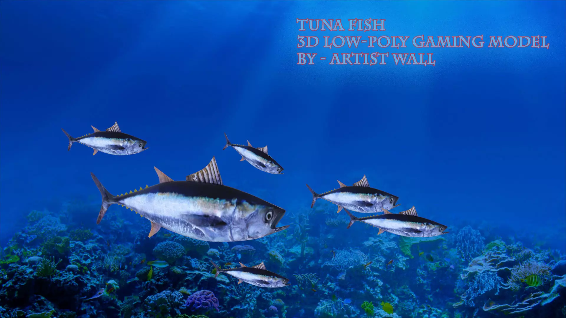 Tuna Fish Lowpoly 3D Gaming model  Low-poly 3D model_0