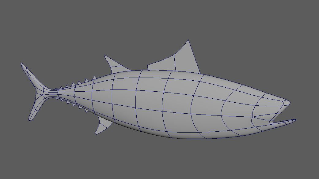 Tuna Fish Lowpoly 3D Gaming model  Low-poly 3D model_3