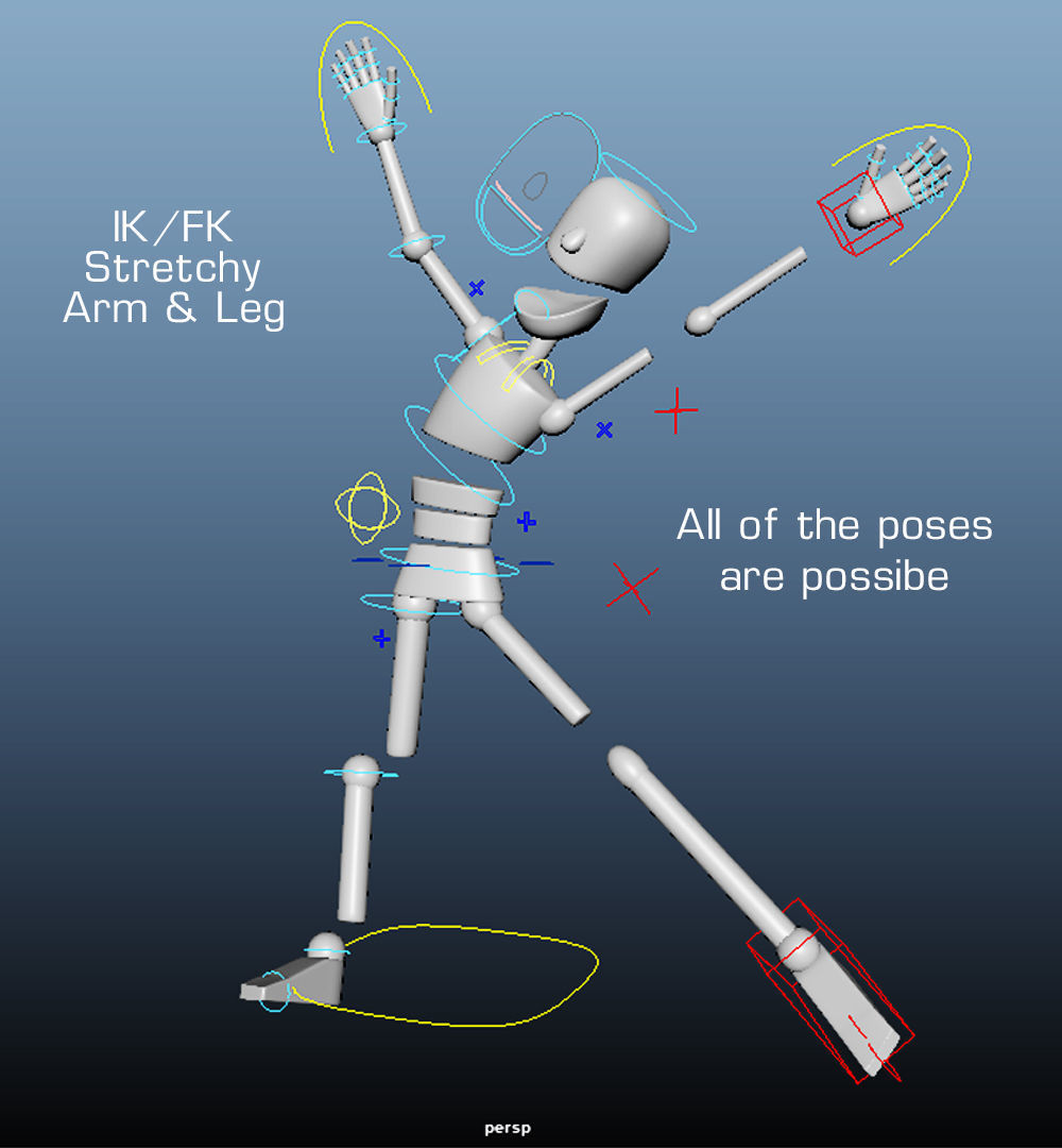Rigged cartoon mannequin character Low-poly 3D model_2