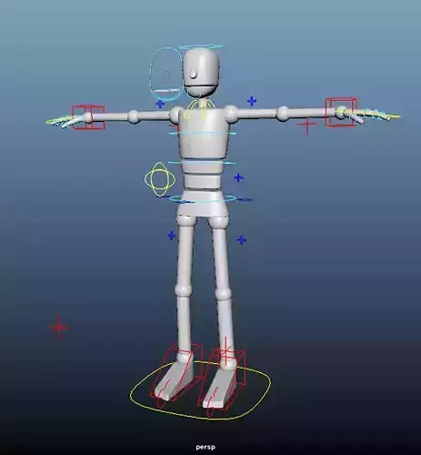 Rigged cartoon mannequin character