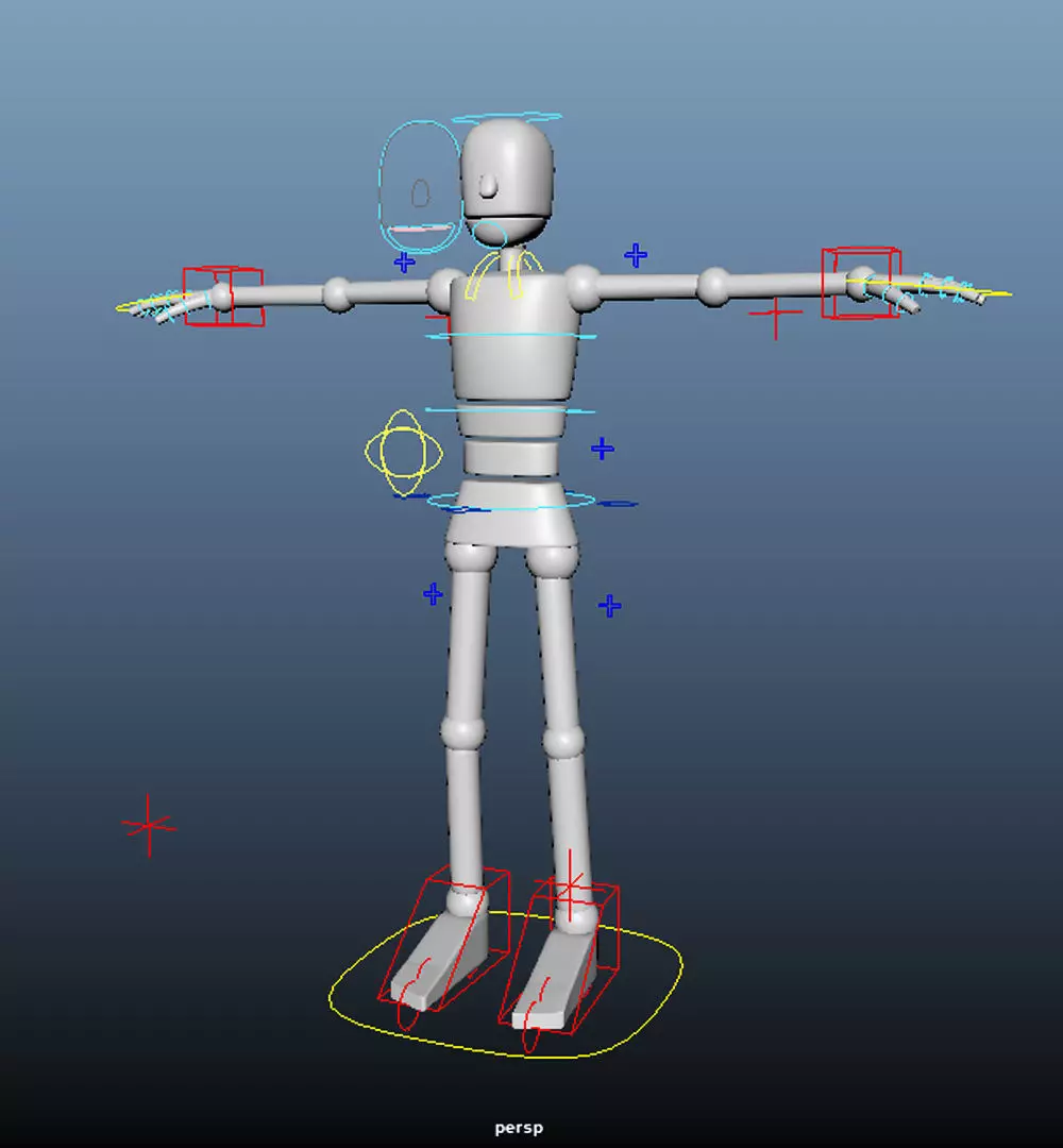 Rigged cartoon mannequin character Low-poly 3D model_0