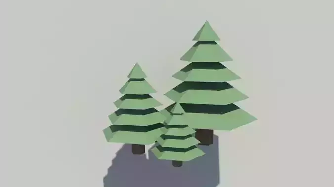 Low Poly Tree three trees