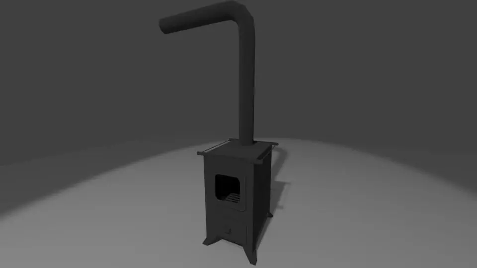 Stove wood 3D model_0